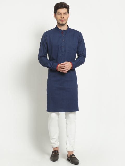 

Ekmatra Men Navy Blue Straight Kurta
