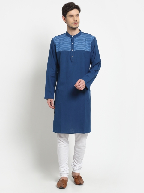 

Ekmatra Men Blue Striped Kurta