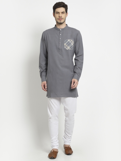 

Ekmatra Men Grey Straight Kurta