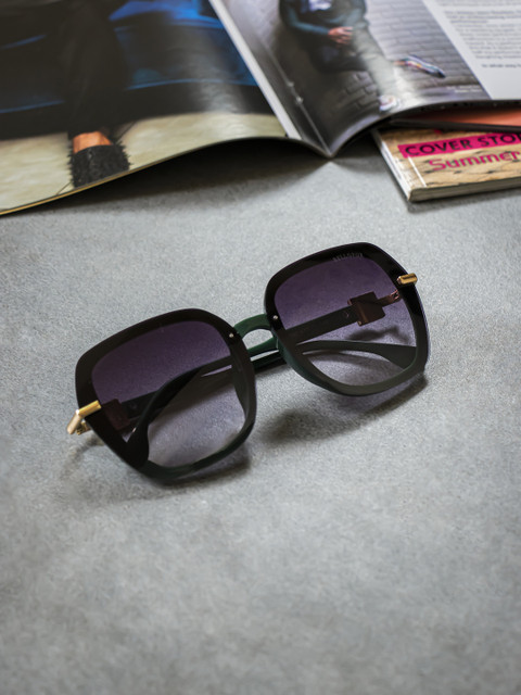 

Bellofox Unisex Purple Lens & Green Square Sunglasses BS1772-Violet