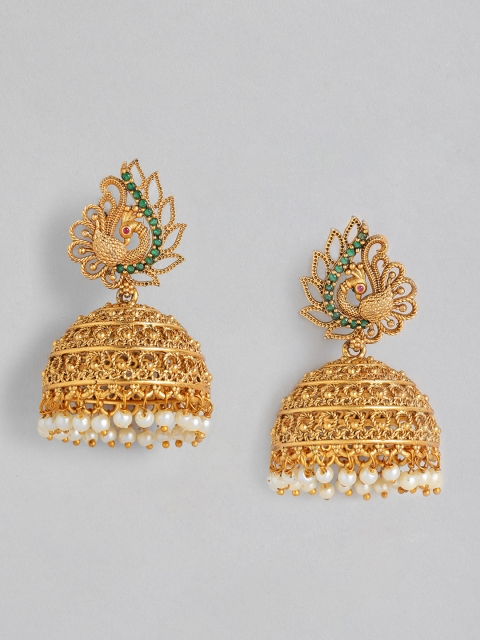 

Anouk Gold-Toned Dome Shaped Jhumkas Earrings