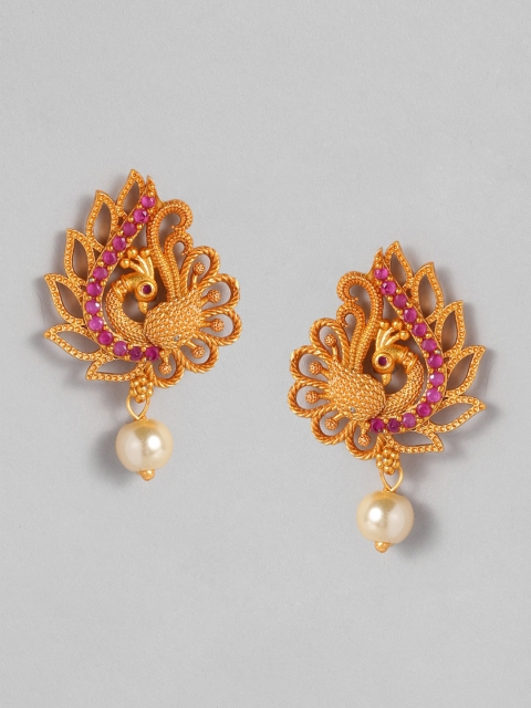 

Anouk Gold-Plated & Pink Peacock Shaped Studs