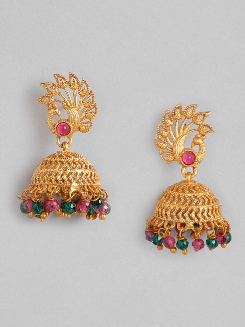 

Anouk Gold-Plated Peacock Shaped Jhumkas