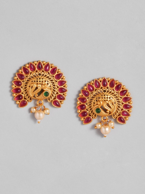 

Anouk Pink & Gold-Plated Peacock Shaped Studs