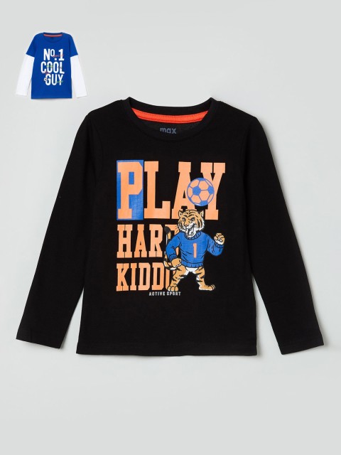 

max Boys Black & Blue Set of 2 T-shirts