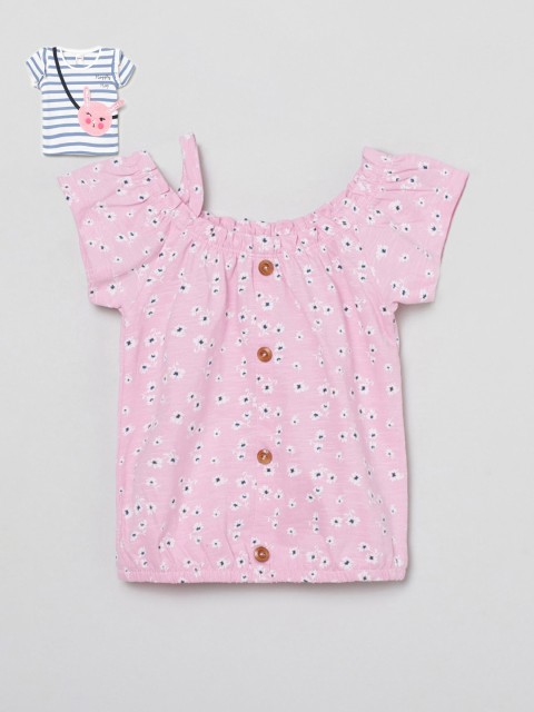 

max Girls Pink & White Set of 2 T-Shirts, Blue