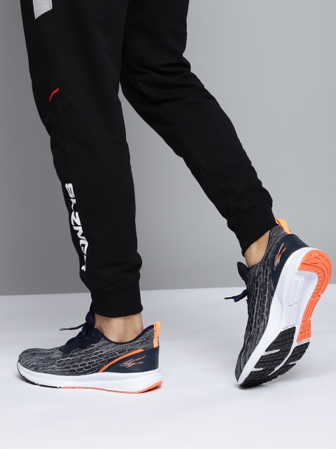 

Slazenger Men Navy Blue & Grey Woven Design Running Shoes