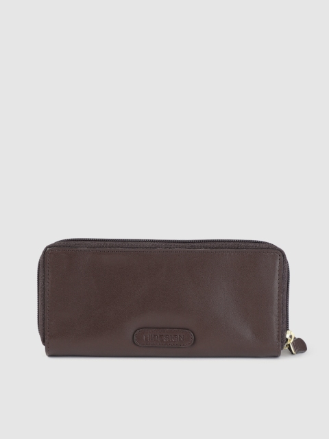 

Hidesign Women Brown Leather Zip Around Wallet