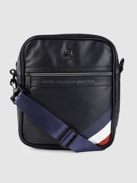 

United Colors of Benetton Unisex Navy Blue Solid Messenger Bag