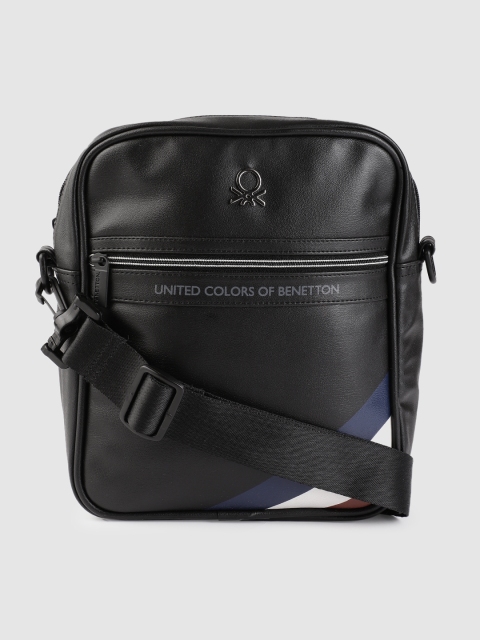 

United Colors of Benetton Unisex Black Solid Messenger Bag