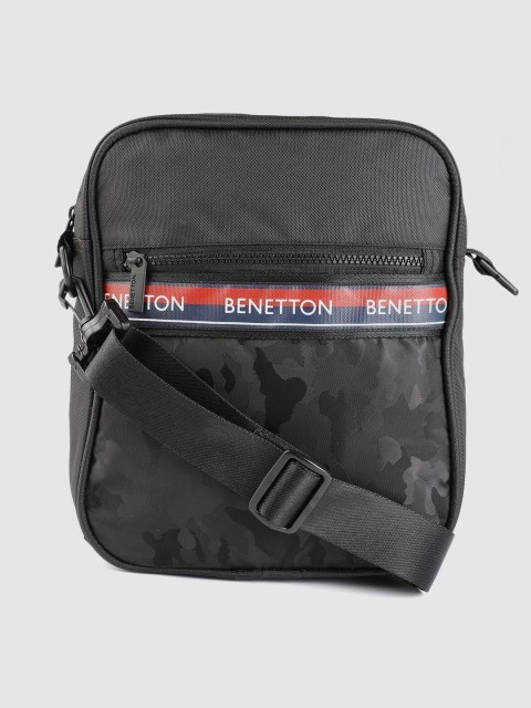 

United Colors of Benetton Unisex Black Camouflage Patterned Messenger Bag