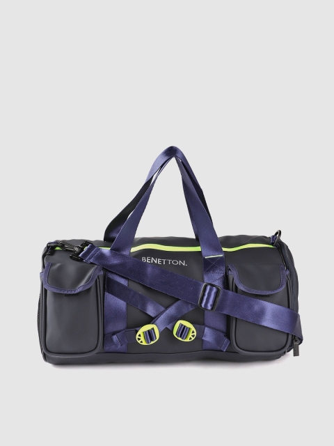 

United Colors of Benetton Unisex Navy Blue Brand Logo Print Detail Gym Duffle Bag