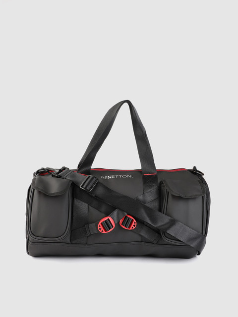 

United Colors of Benetton Unisex Black Solid Gym Duffle Bag