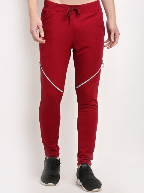 

NEUDIS Men Maroon Structured Slim Fit Track Pant