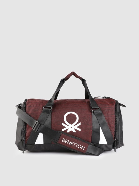 

United Colors of Benetton Unisex Maroon & White Brand Logo 39 Litres Duffle Bag