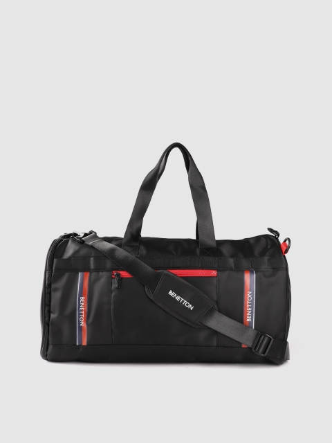 

United Colors of Benetton Unisex Black Solid Duffel Bag - 44 Litres