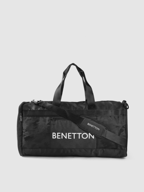 

United Colors of Benetton Unisex Black & White Brand Logo 44 Litres Duffle Bag