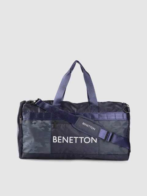 

United Colors of Benetton Unisex Navy Blue & White Brand Logo 44 Litres Duffle Bag