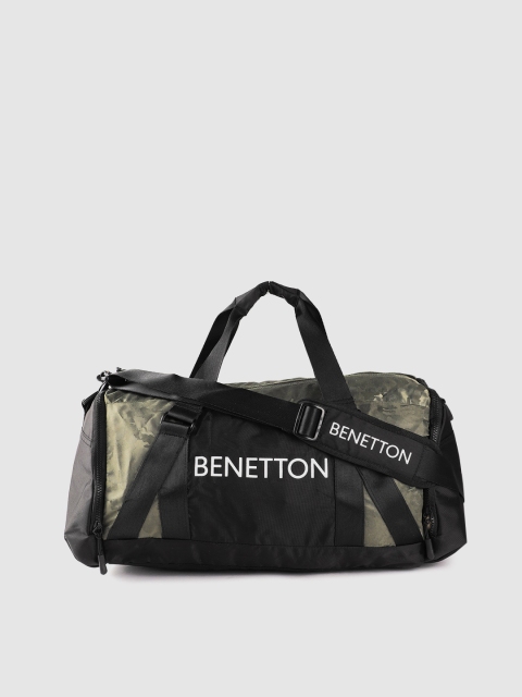 

United Colors of Benetton Unisex Olive Green & Black Brand Logo 39 Litres Duffle Bag