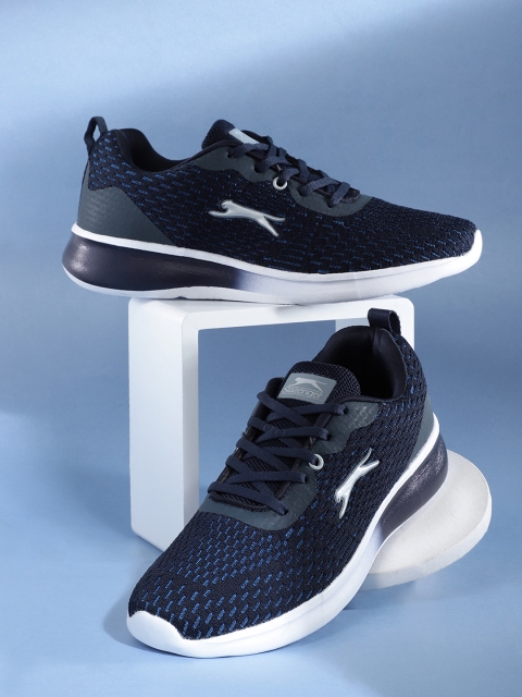 

Slazenger Men Navy Blue Woven Design Running Shoes