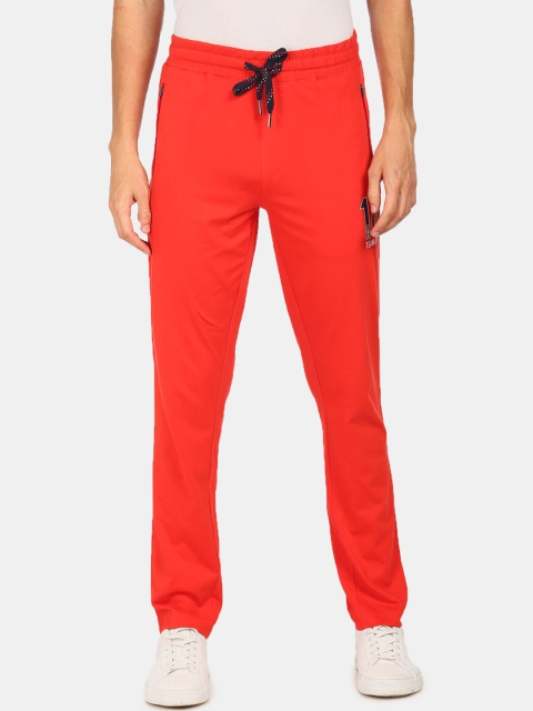 

U S Polo Assn Men Coral Red Solid Track Pants