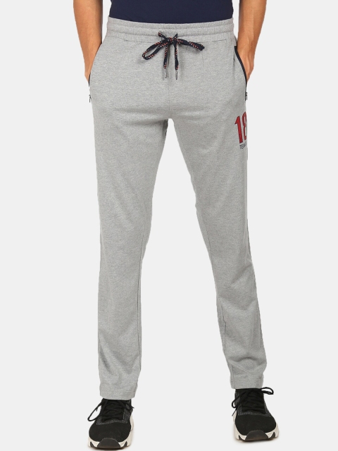 

U.S. Polo Assn. Men Grey Solid Straight-Fit Trackpants