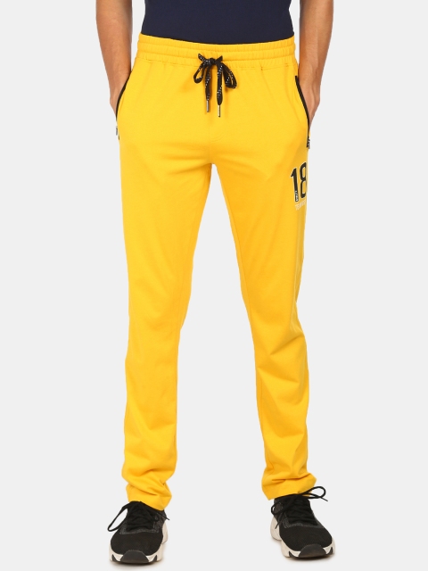 

U.S. Polo Assn. Men Yellow Solid Straight-Fit Track Pants