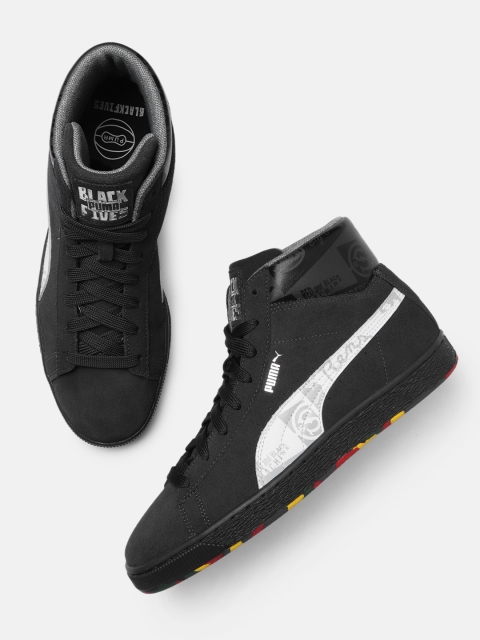 

PUMA x BLACK FIVES Unisex Black Mid Suede Sneakers