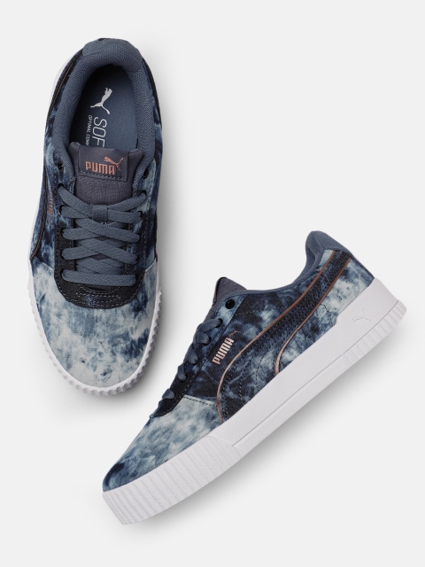 

Puma Women Navy Blue Carina Indigo Leather Sneakers