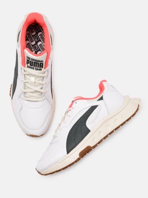 

PUMA x PUMA Unisex White Leather Wild Rider Sneakers