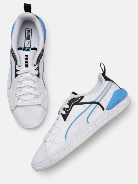 

Puma Unisex White & Blue Suede Colourblocked Tech Sneakers
