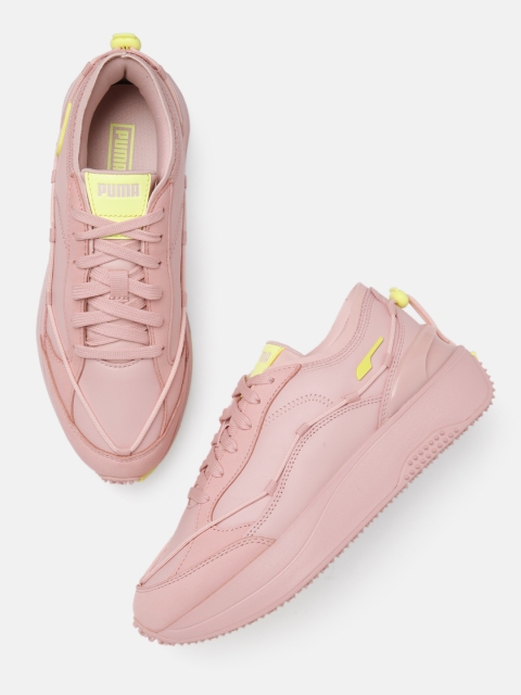 

Puma Women Pink Cruise Rider Lace Mono Leather Sneakers