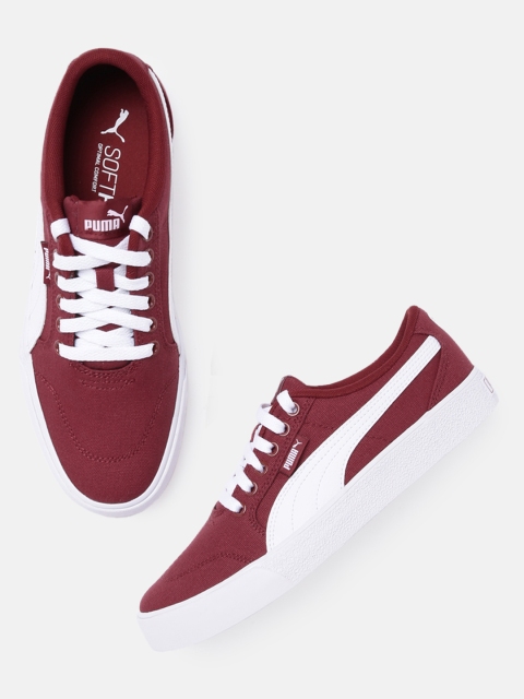 

Puma Unisex Red & White C-Skate Vulc Sneakers