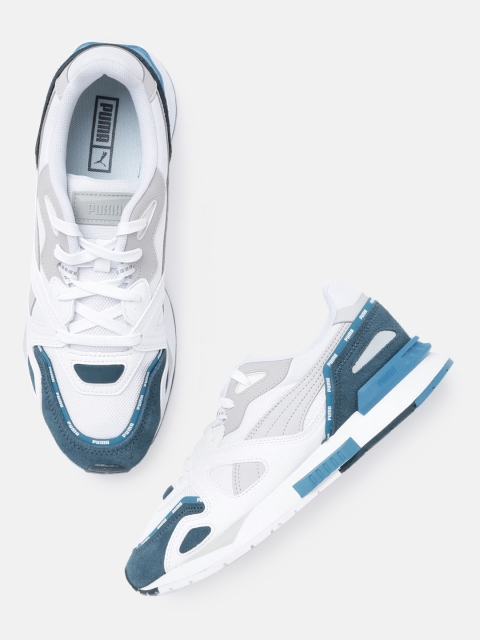 

Puma Unisex White & Blue Colourblocked Mirage Mox Piping Sneakers