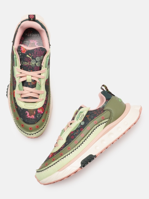 

PUMA x LIBERTY Women Navy Blue & Olive Green Wild Rider Printed Sneakers