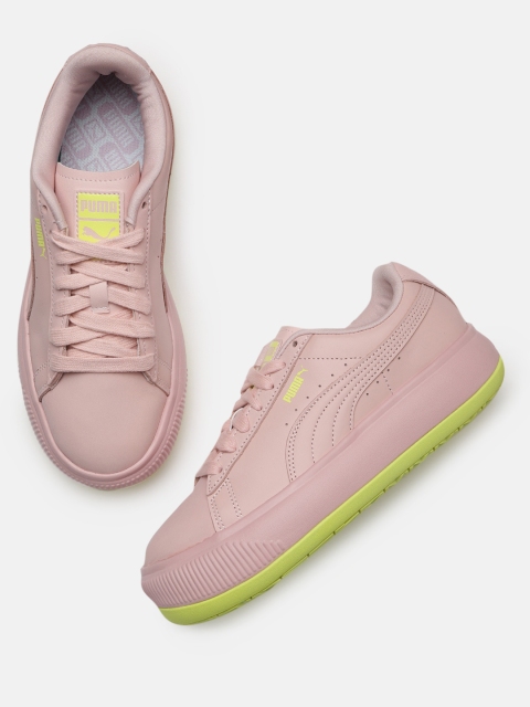 

Puma Women Pink Solid Suede Mayu Mono Leather Sneakers