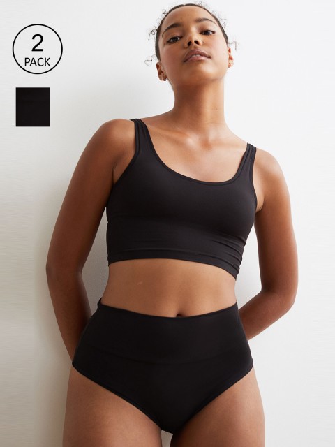 

H&M Women Black 2-Pack Brazilian Briefs