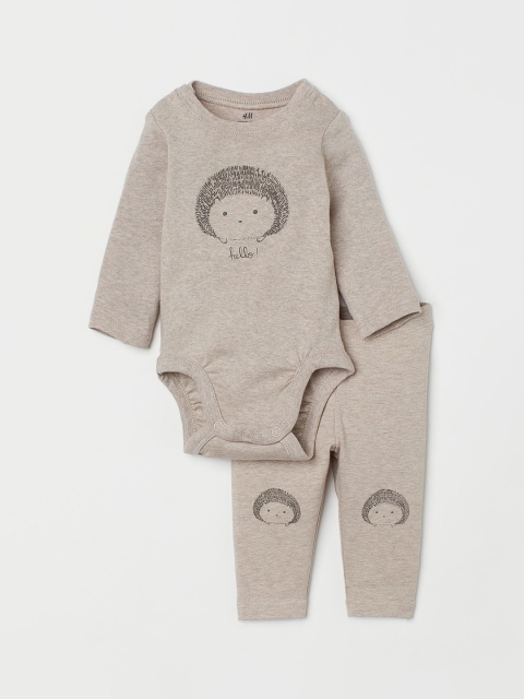 

H&M Girls Beige 2-piece cotton set