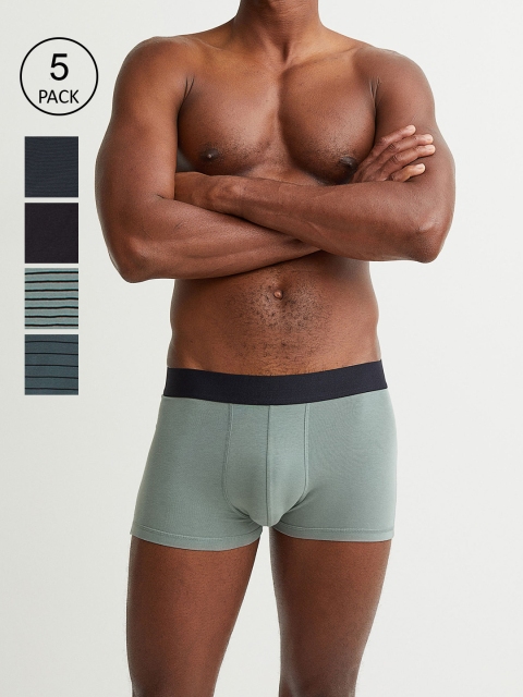 

H&M Men 5-Pack Short Trunks, Green