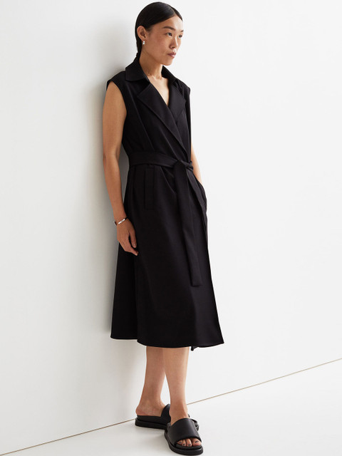 

H&M Women Black Knee-Length Jacket Dress