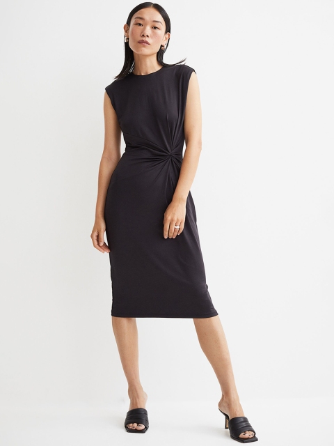 

H&M Women Black Draped Dress