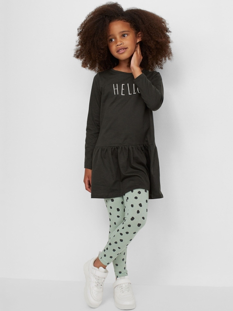 

H&M Girls Green & Black 2-Piece Cotton Set