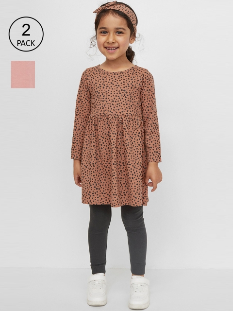

H&M Girls 4-piece cotton set, Black