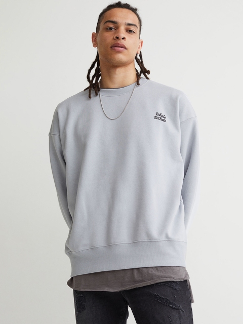 

H&M Men Grey Relaxed Fit Sweatshirt