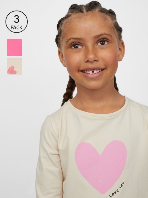 

H&M Girls 3-Pack Jersey Tops, Pink