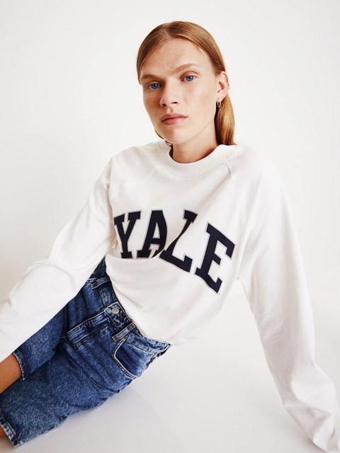 

H&M Women White Printed Top