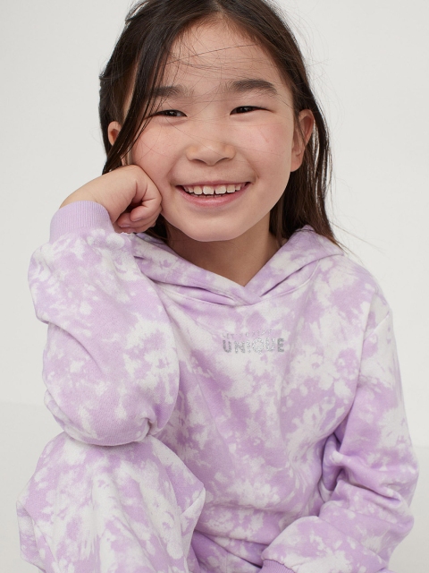 

H&M Girls Purple Printed Hoodie