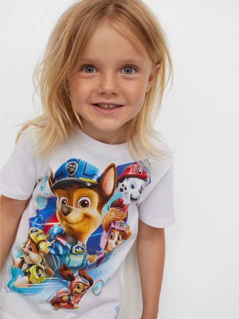 

H&M Girls White Printed T-shirt
