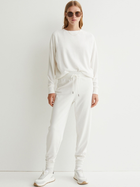 

H&M Women White Jersey Joggers