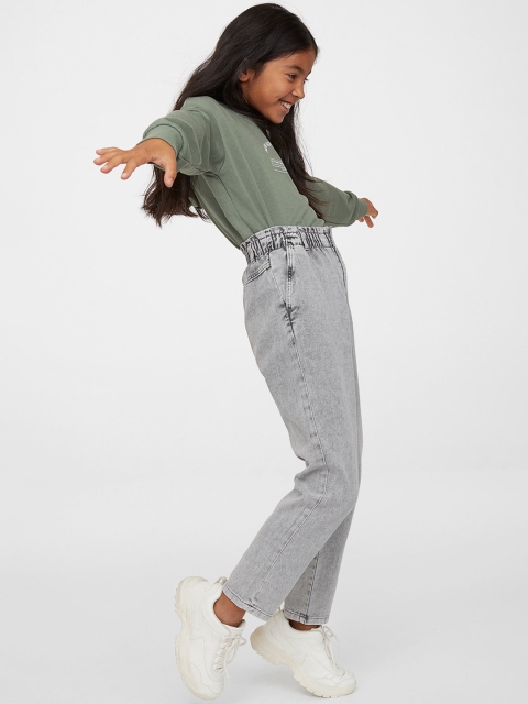 

H&M Kids-Girls Grey Relaxed Fit High trousers